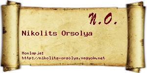 Nikolits Orsolya névjegykártya